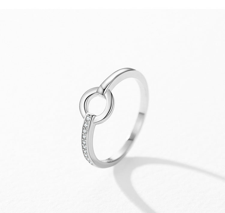 Female S925 Silver Ring Geometric Design Ring Ornament