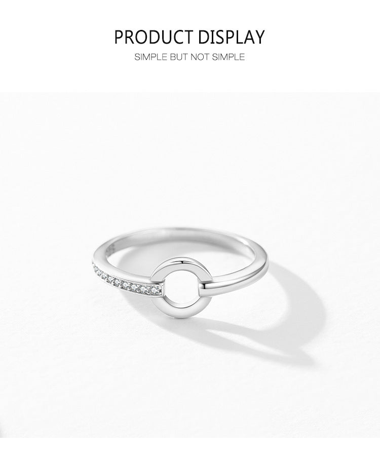 Female S925 Silver Ring Geometric Design Ring Ornament