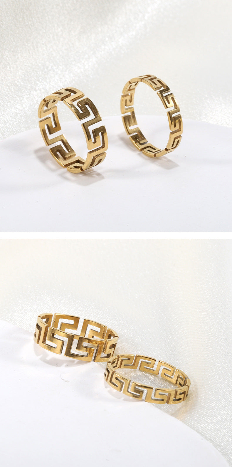 Anillo de moda personalizado Simple minoritario que no se decolora a la moda para hombres lujo ligero de alta calidad