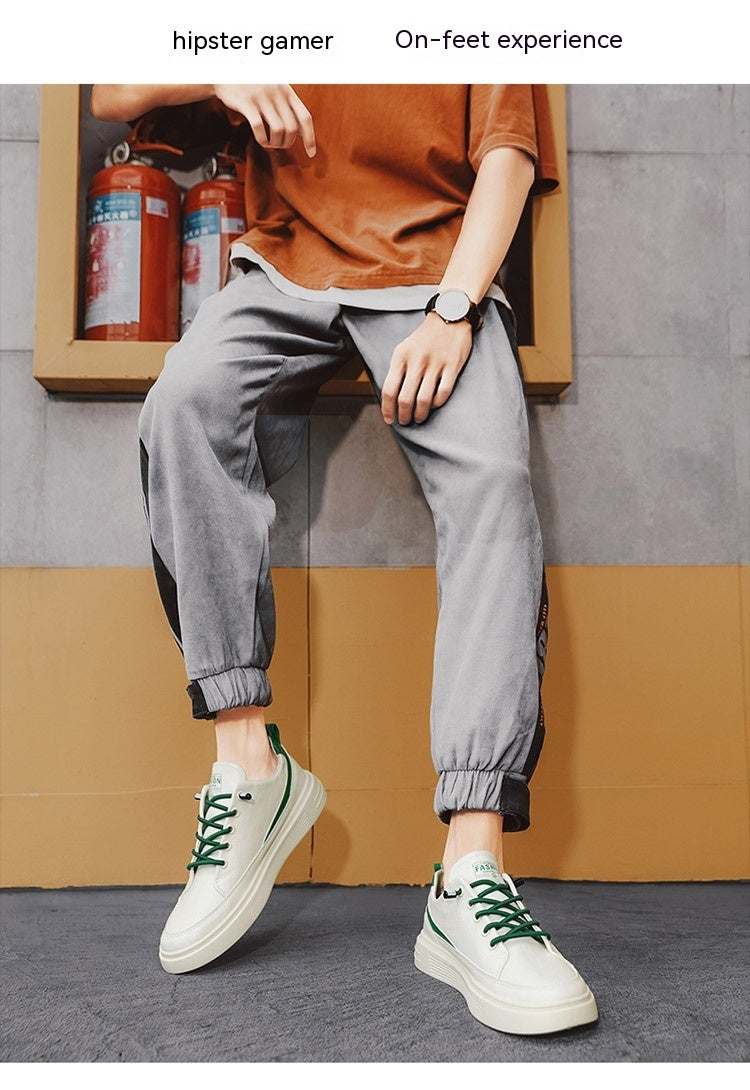 Zapatillas casuales de cuero de primavera y otoño para hombre