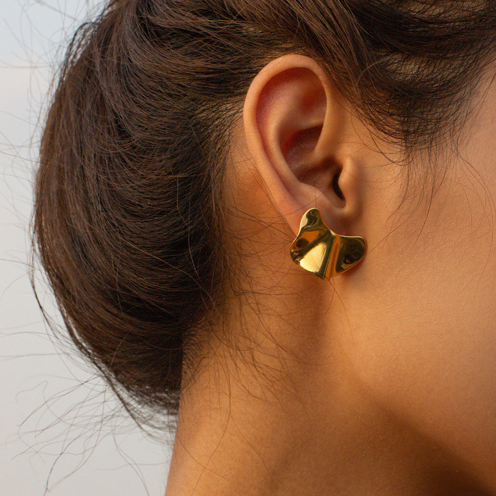 Boucles d'oreilles en acier inoxydable et titane doré
