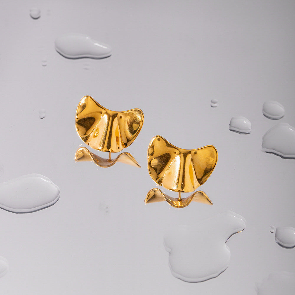 Boucles d'oreilles en acier inoxydable et titane doré