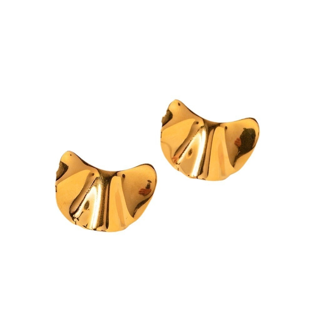 Boucles d'oreilles en acier inoxydable et titane doré