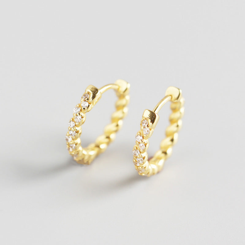 Boucles d'oreilles Vintage à motif de vis, plaqué or, Zircon pour femmes