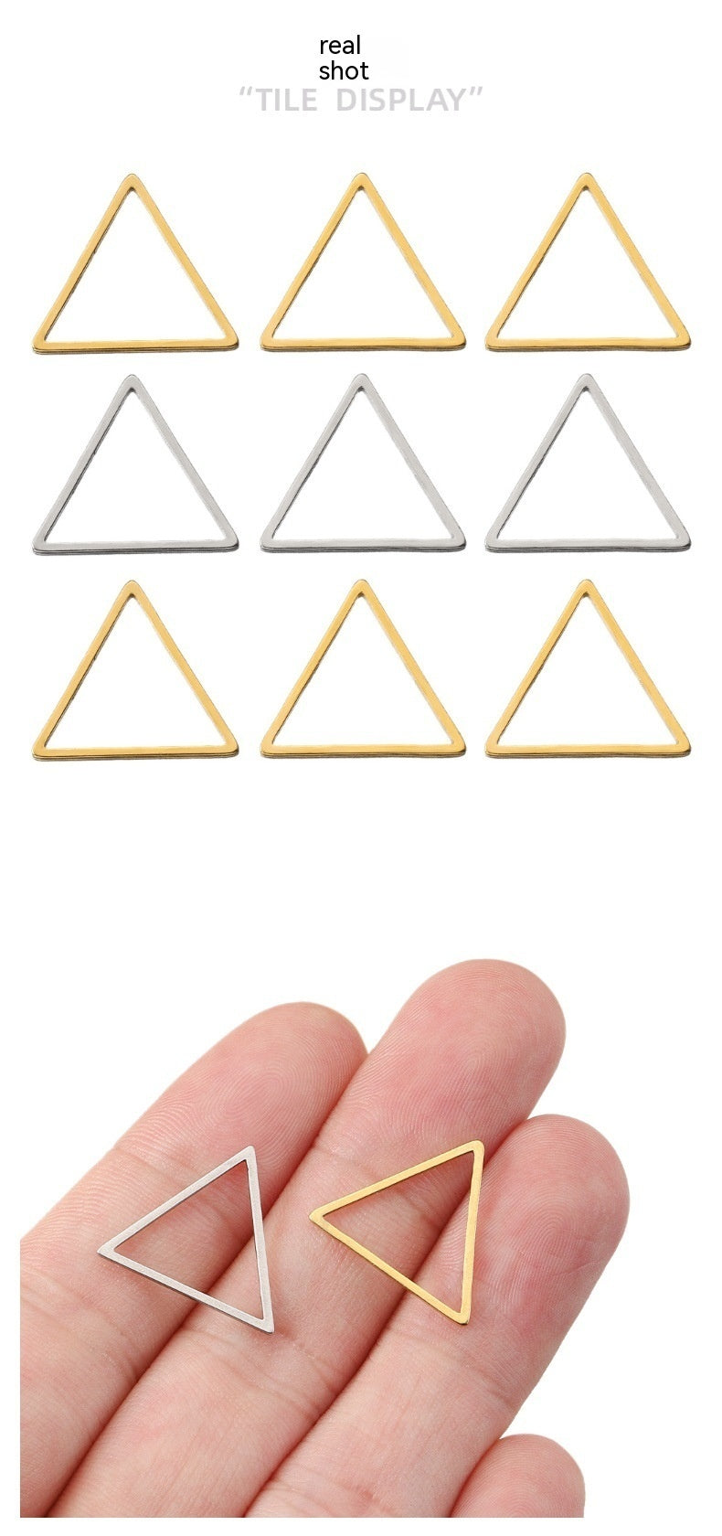 Boucles d'oreilles Triangle géométriques populaires en acier inoxydable, pendentif par galvanoplastie, accessoires d'ornement DIY