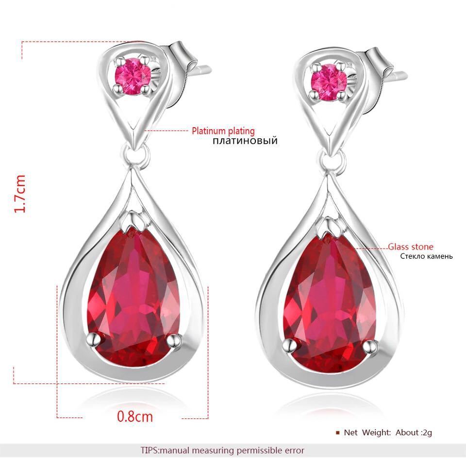 Boucles d'oreilles tendance européennes et américaines, boucles d'oreilles en Zircon rouge