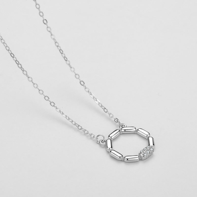 S925 Silver Round Necklace For Women European And American