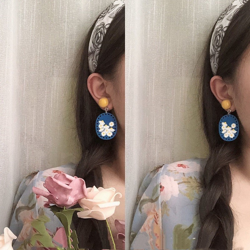 Cute Flowers All-match Earrings For Women