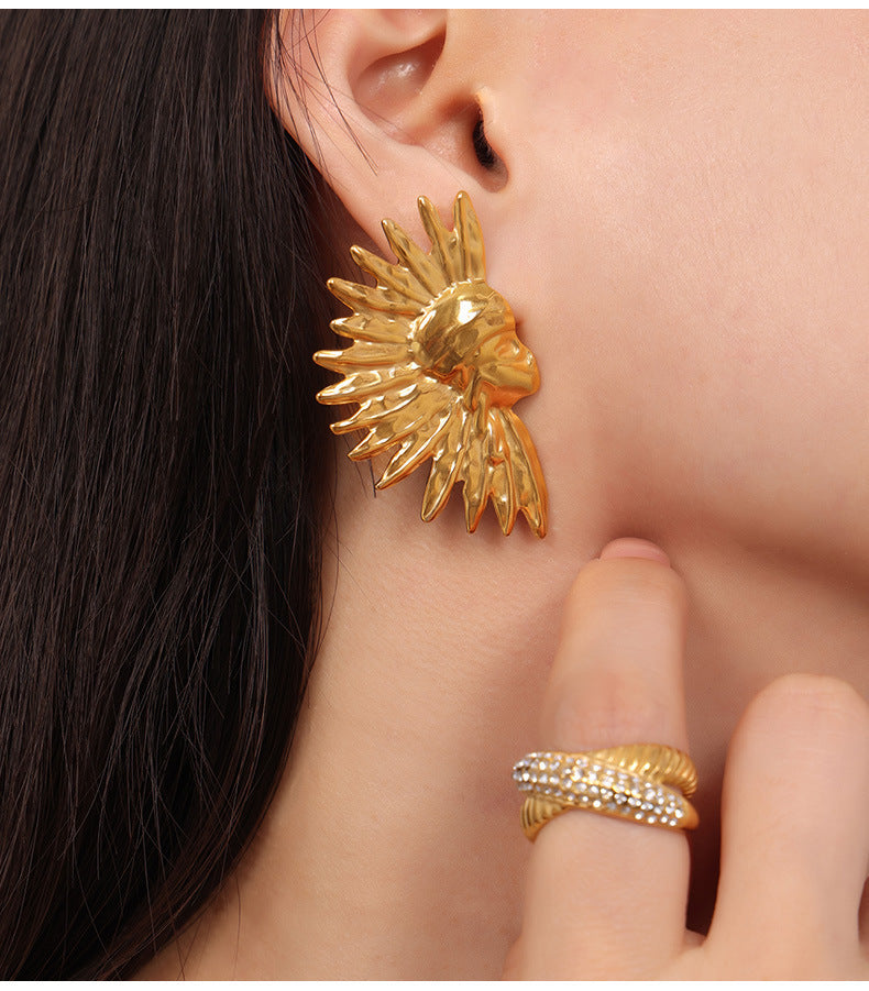 Boucles d'oreilles à la mode pour femmes, industrie lourde