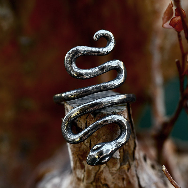 Personnalité de l'anneau serpent du zodiaque en acier inoxydable