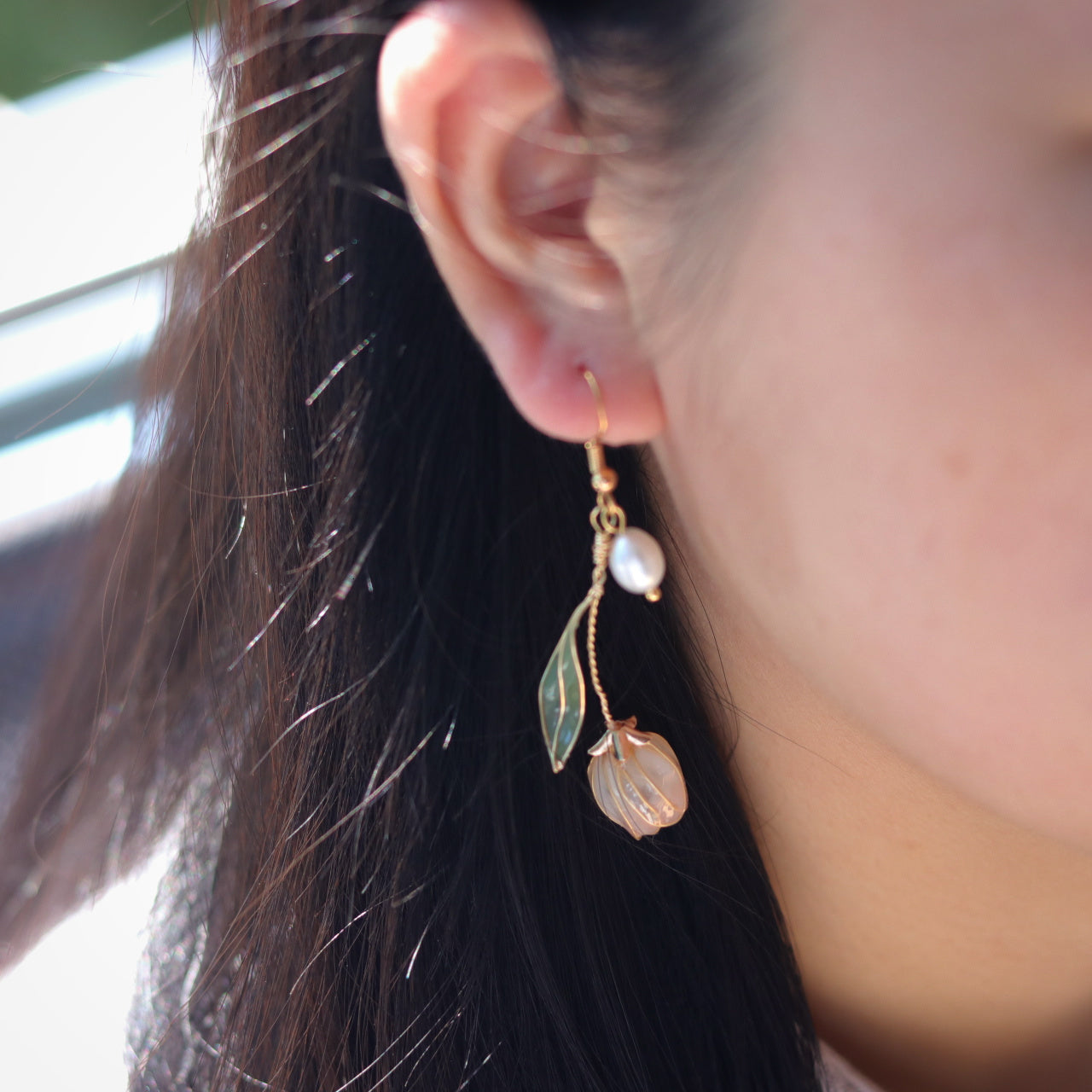 Boucles d'oreilles à tige en forme de fleur vintage tulipe, design d'intérêt particulier