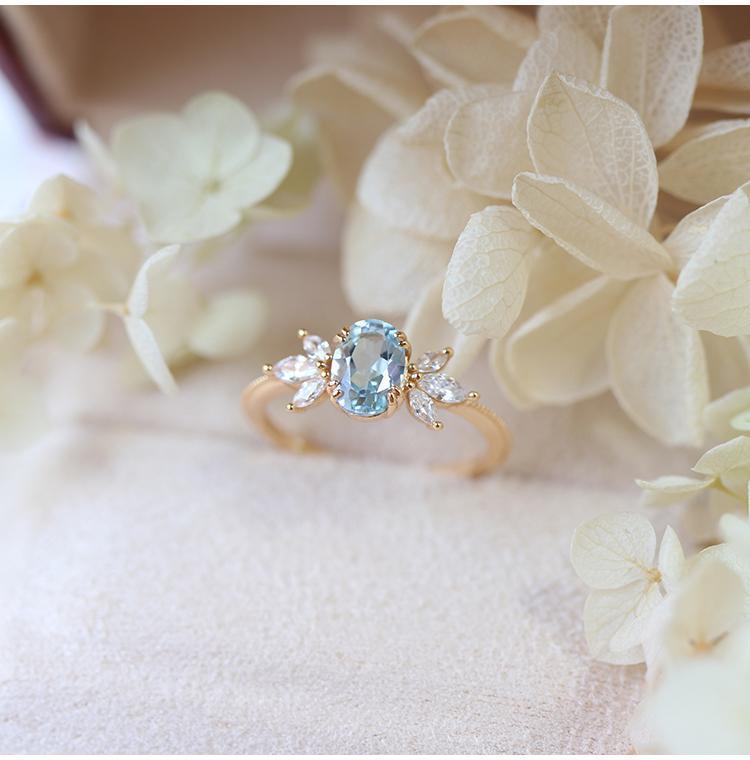 Anti-Sky Blue Topaz Ring For Women