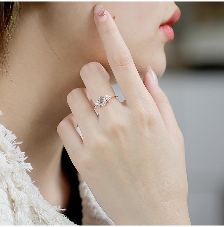 Anti-Sky Blue Topaz Ring For Women