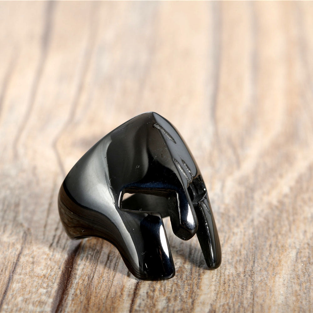 Stainless Steel Titanium Three-color Helmet Ring