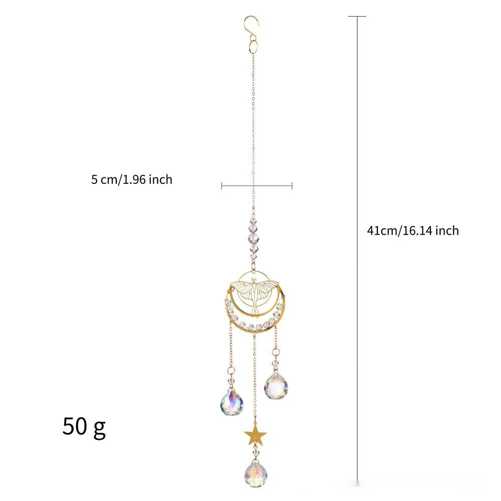 Magnifique pendentif lune papillon papillon attrape-soleil