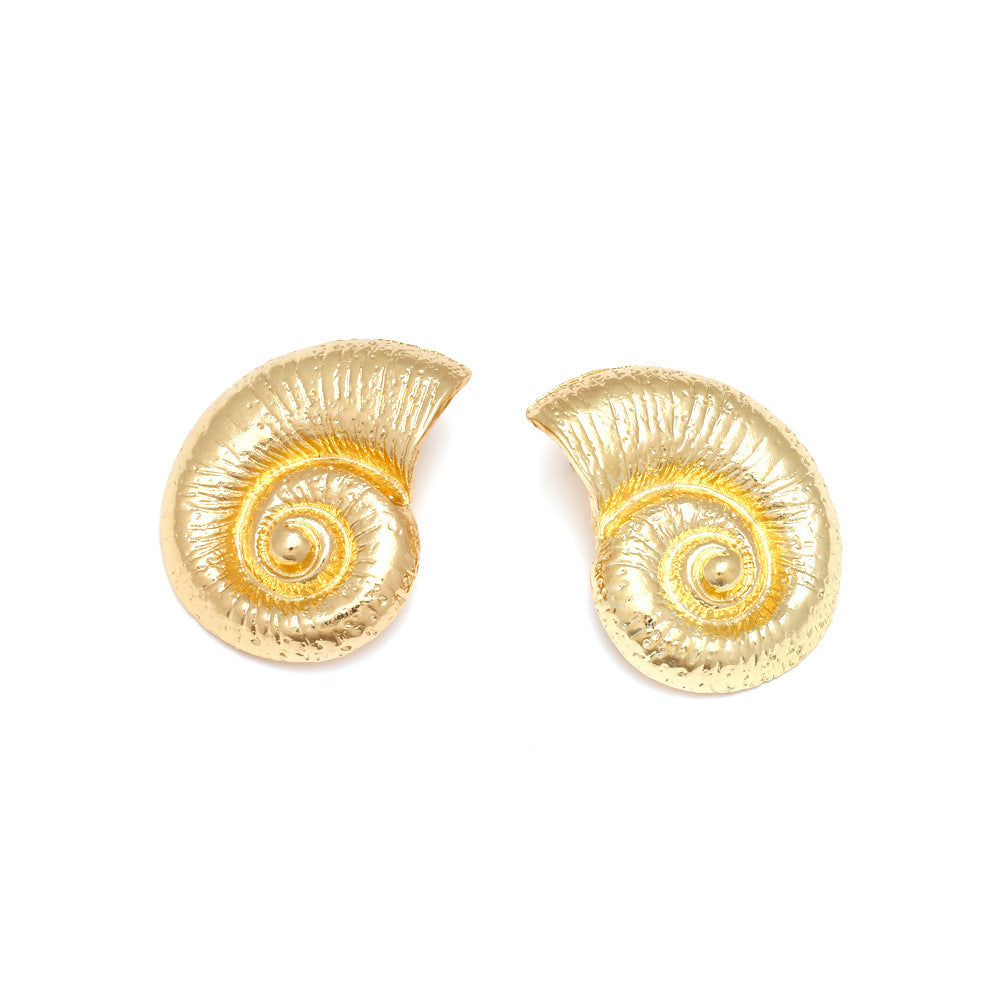 Boucles d'oreilles conques en alliage style plage exagérées