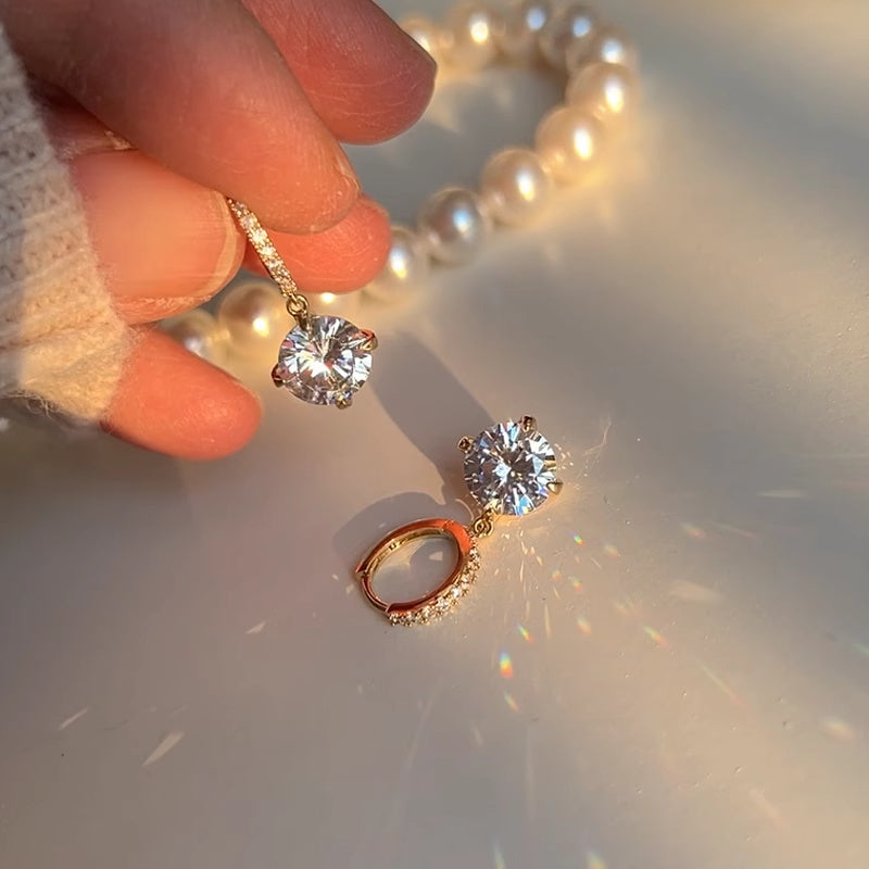 Clip d'oreille en diamant intelligent et simple, mode classique