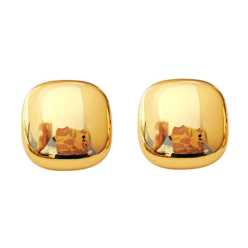 Boucles d'oreilles carrées lisses minimalistes pour femmes