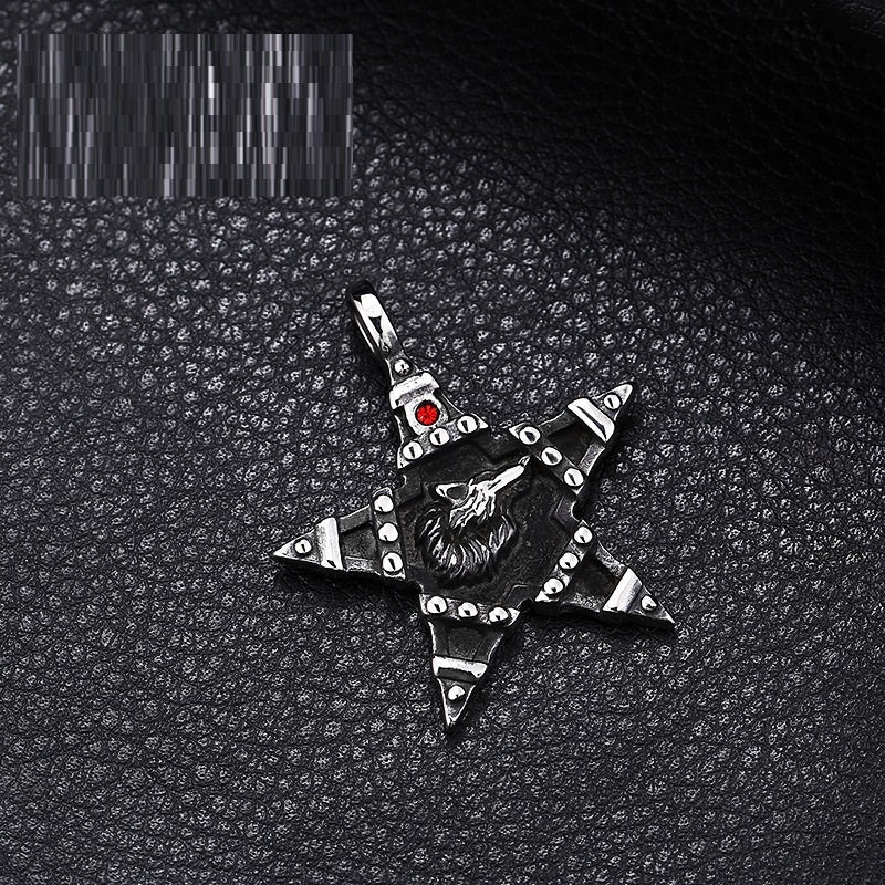 Chaîne de perles en acier titane, collier tête de loup Viking