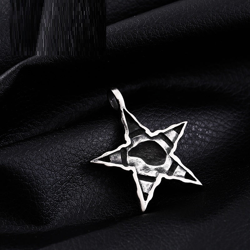 Chaîne de perles en acier titane, collier tête de loup Viking