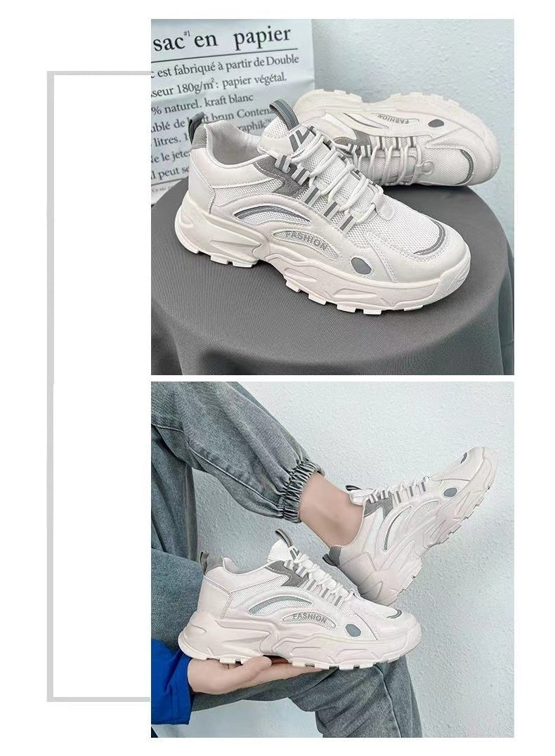 Zapatos de tablero blanco transpirables para deportes de ocio para hombres