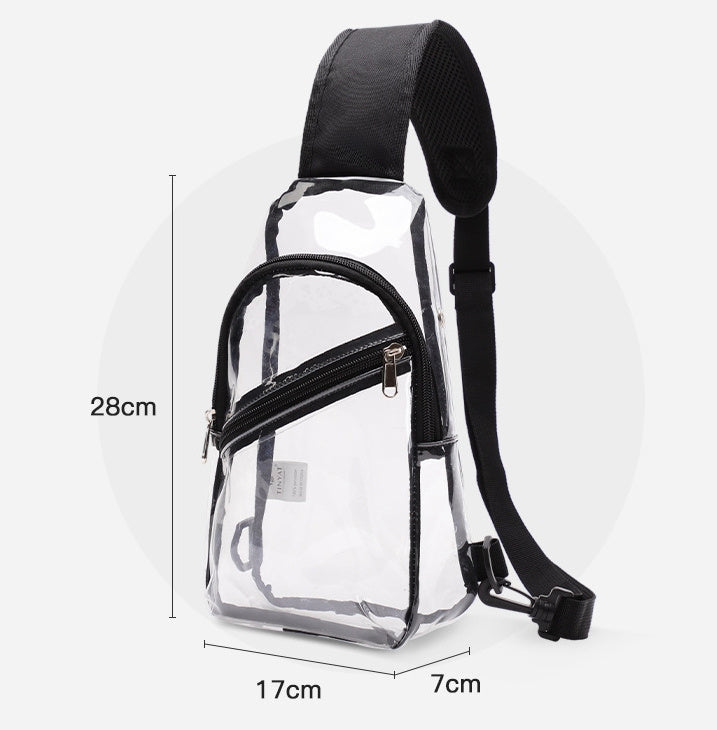 Bolso de pecho transparente impermeable de PVC para hombre