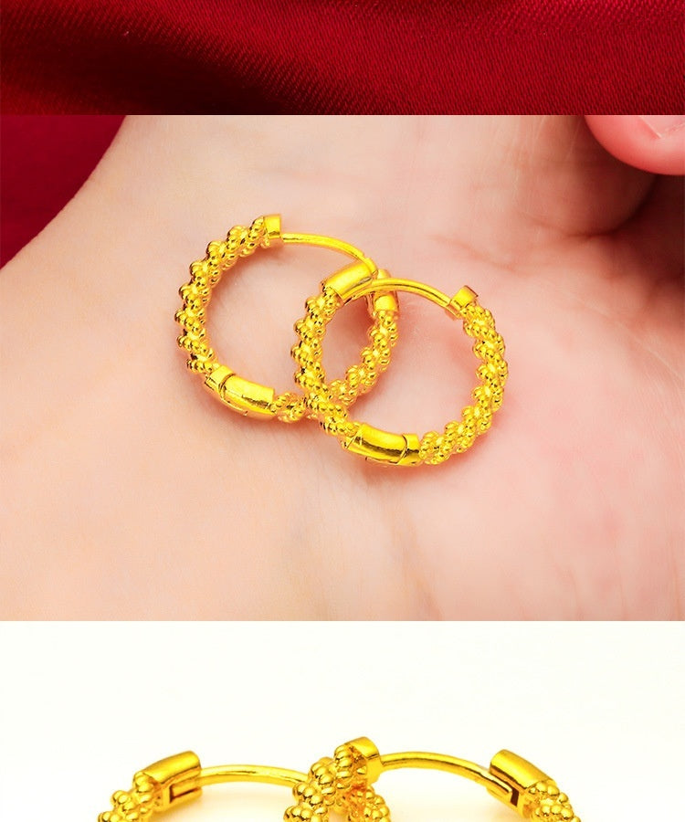 Boucles d'oreilles à crochet à motif fille en or alluvial pour femmes, boucles d'oreilles torsadées