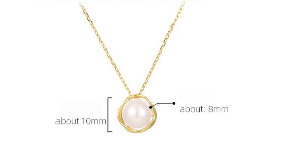 Collier avec pendentif en perles de coquillage en argent sterling pour femmes