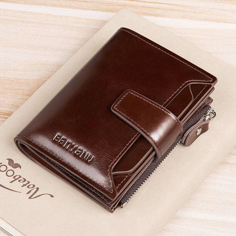 Portefeuille Vintage pour hommes, court antivol