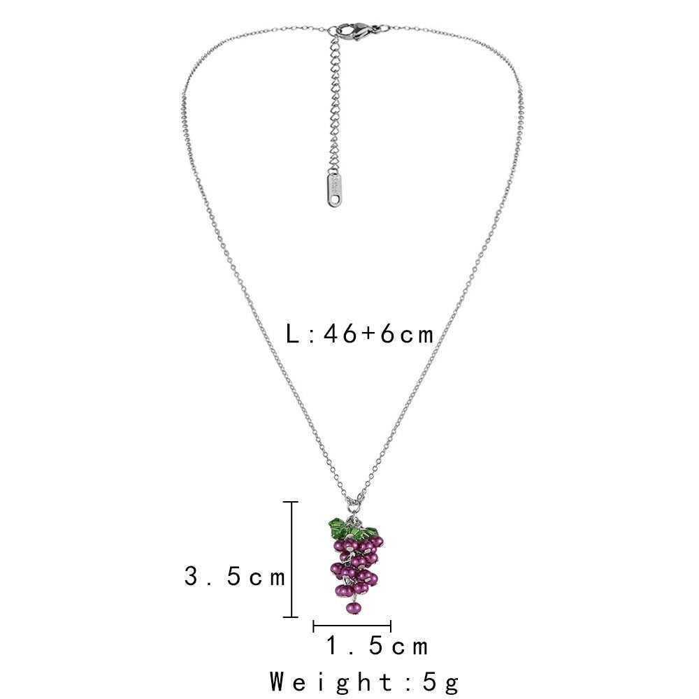 Pastoral Style Creative Grape Clavicle Chain Mori Style Purple Beaded