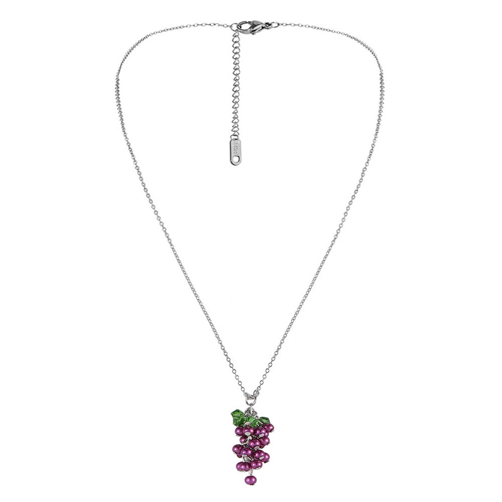 Pastoral Style Creative Grape Clavicle Chain Mori Style Purple Beaded