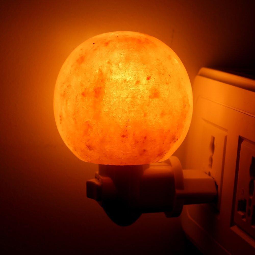 Luz de noche de lámpara de sal de cristal