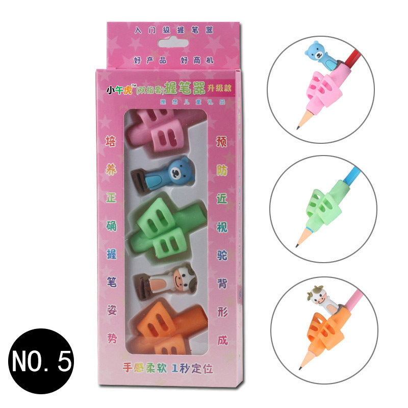 Porte-stylo de papeterie pour enfants, posture d'écriture correcte pour étudiants, dessin animé