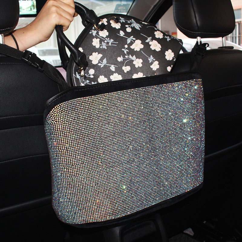 Storage net pocket between car seats