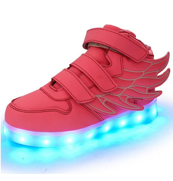 Chaussures pour enfants chaussures lumineuses LED ailes pour enfants chaussures lumineuses usb charge chaussures lumineuses colorées chaussures lumineuses décontractées 