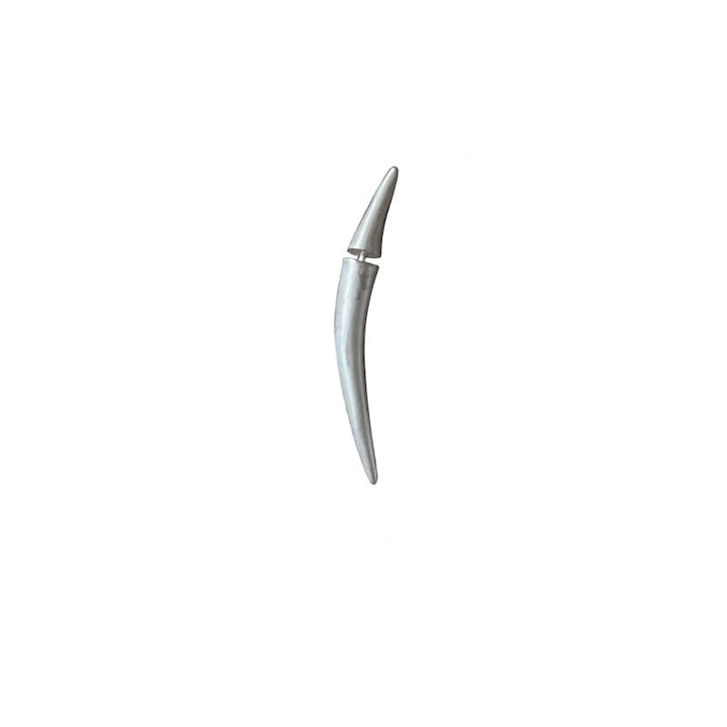 Boucles d'oreilles Sprout incurvées en argent pur 925, Texture mate