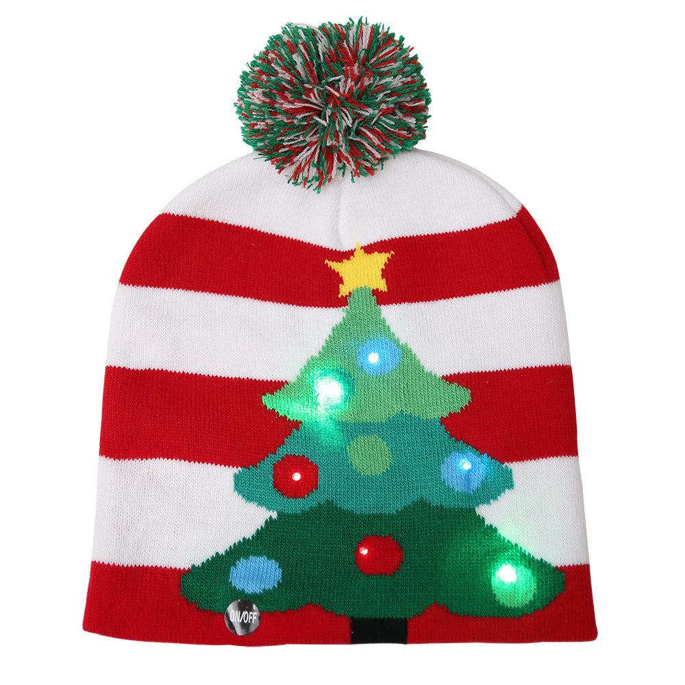 Gorro navideño Gorro de punto LED con luces