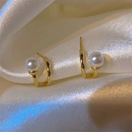 Boucles d'oreilles à aiguilles en argent Sterling sauvage, Style froid Simple, boucles d'oreilles géométriques en forme de perle