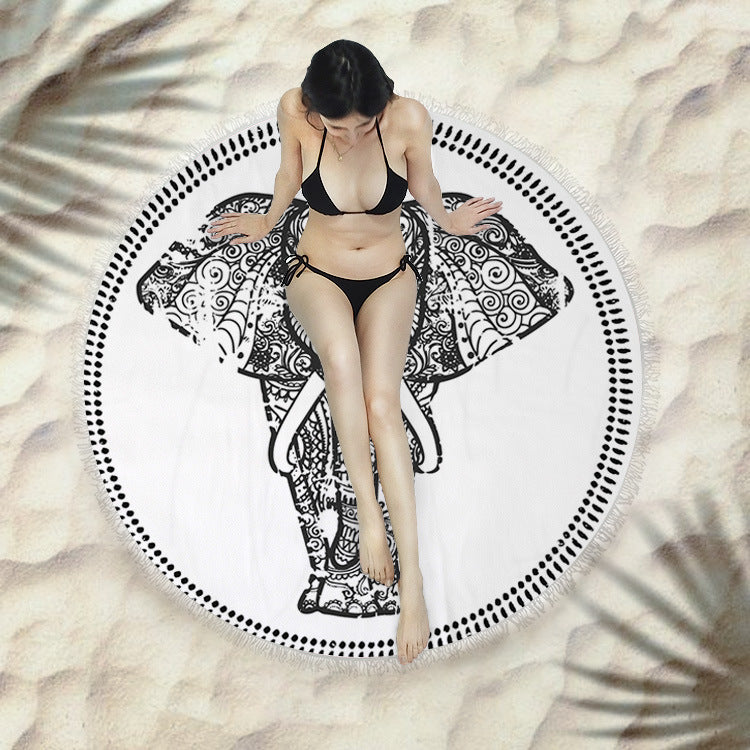 Serviette de plage à franges serviette de bain ronde serviette de plage