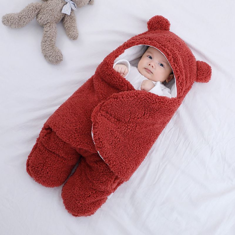 Enveloppe de sac de couchage pour bébé, couverture d'emmaillotage d'hiver pour nouveau-né