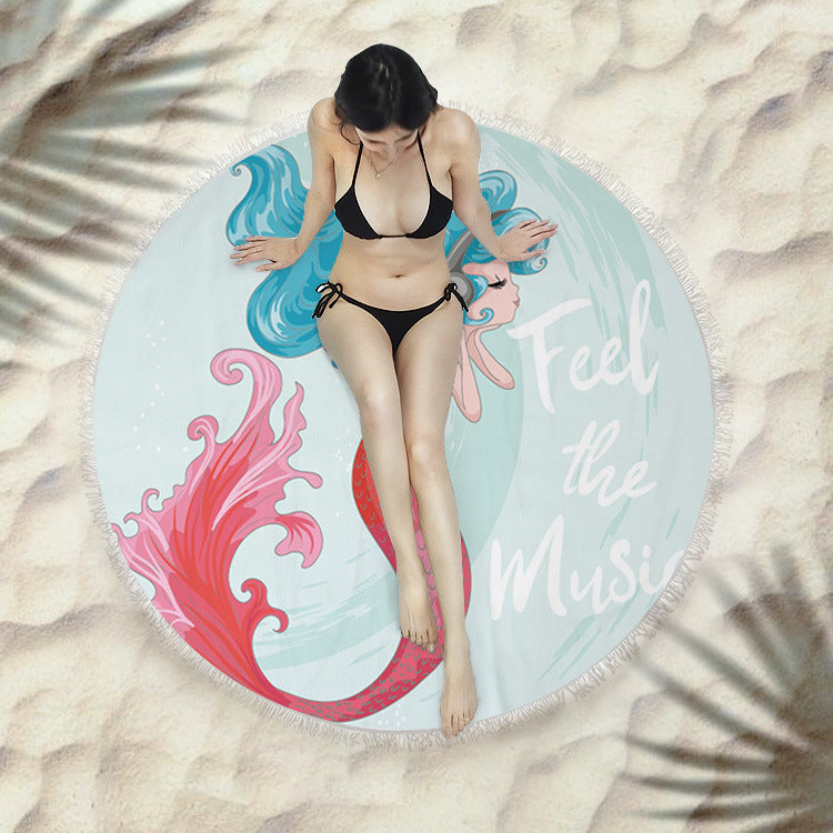 Serviette de plage à franges serviette de bain ronde serviette de plage