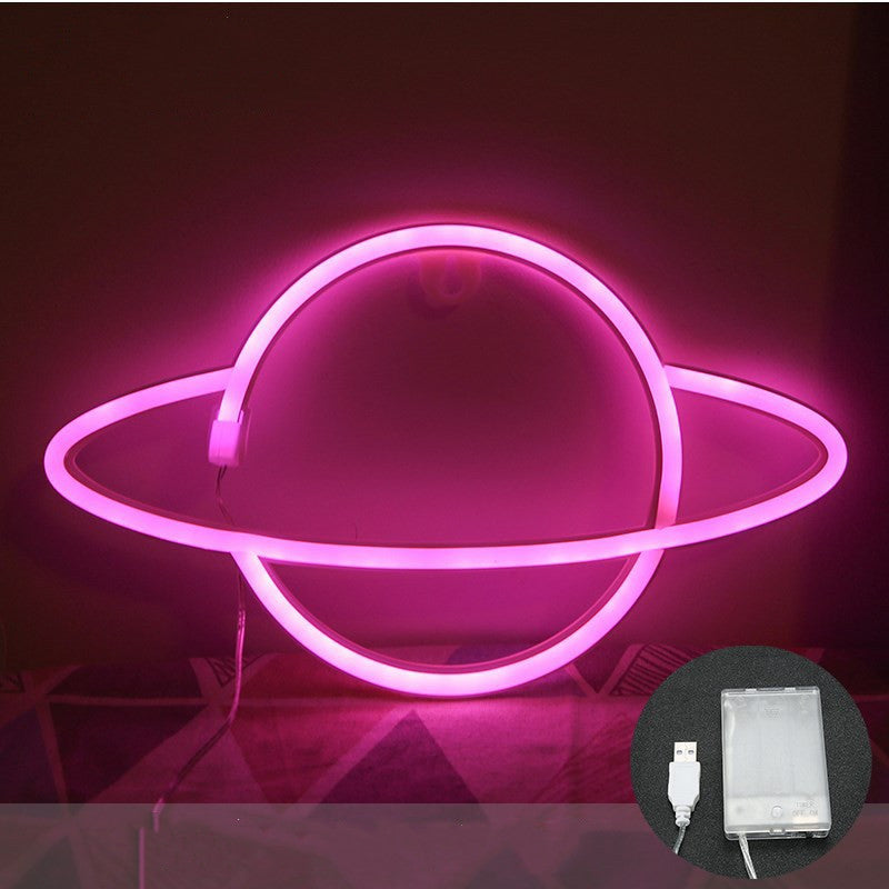 Lámpara de modelado cósmico de neón LED Planet decoración de dormitorio