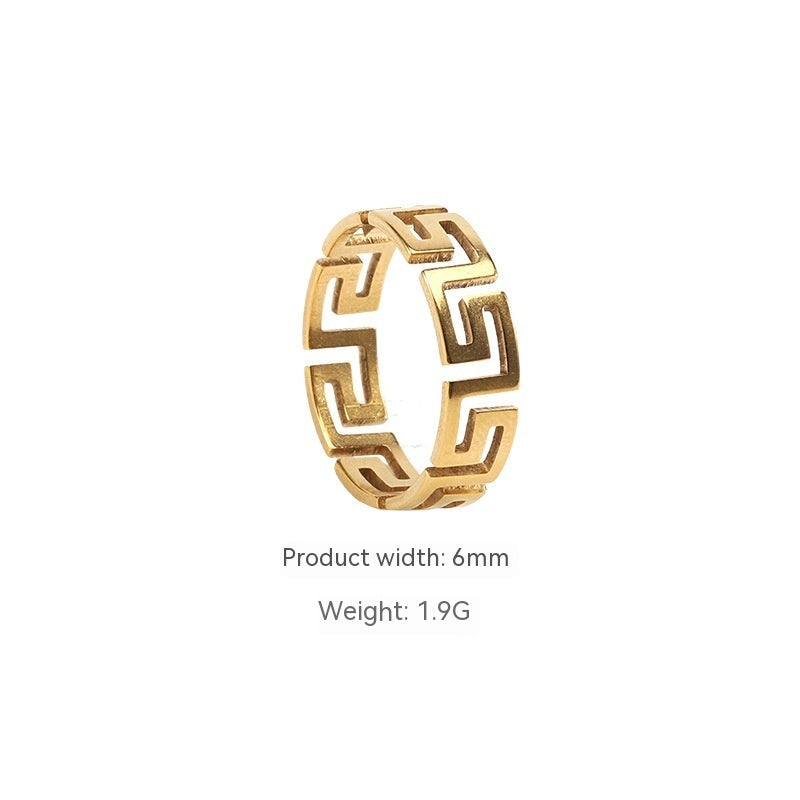 Anillo de moda personalizado Simple minoritario que no se decolora a la moda para hombres lujo ligero de alta calidad