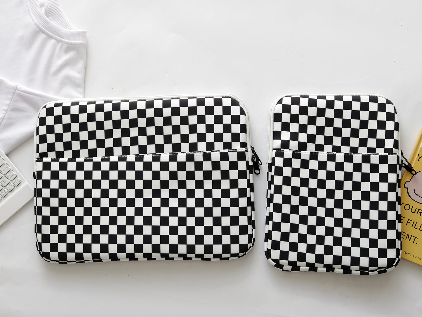 Carnet de sac de fichier à main de stockage de damier