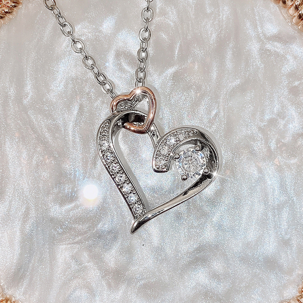 Collier créatif creux en Zircon Herz Doppel
