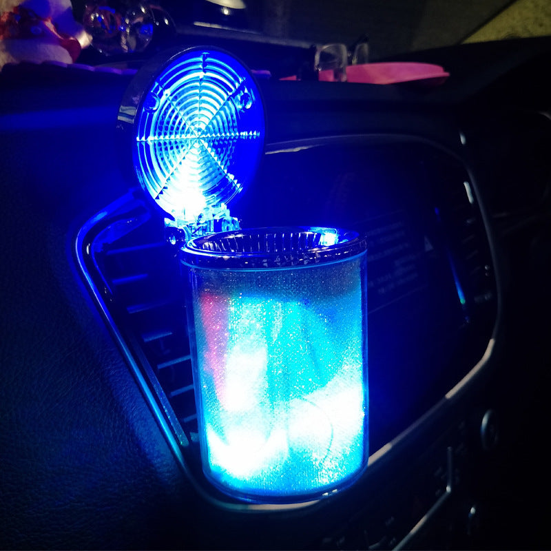 Cendrier de voiture avec lumière LED RGB, lumière ambiante, cendrier pour cigarettes, cigares, conteneur poubelle, cendrier Portable, accessoires automobiles