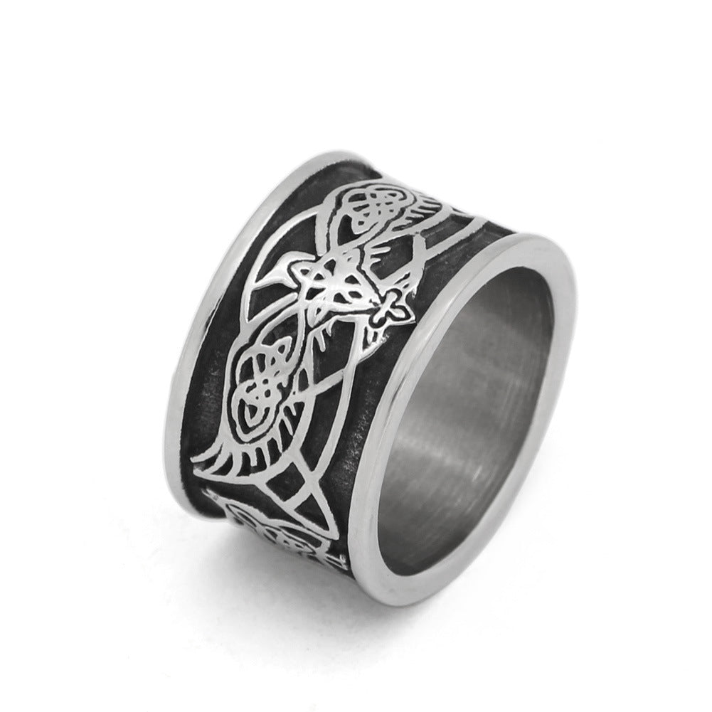 Titanium Steel Ring Rune Men's Thumb Ring Accessories