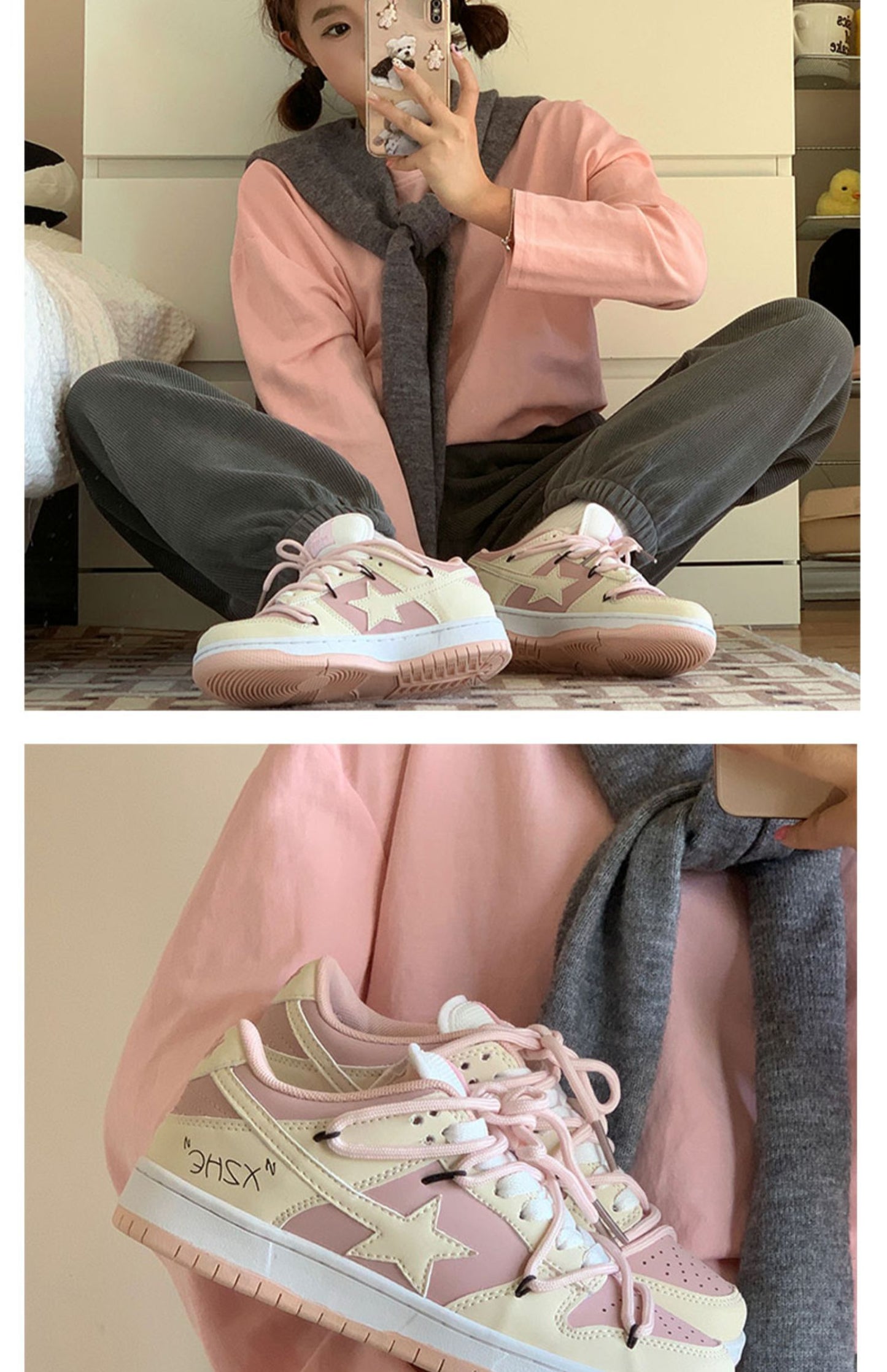 Zapatillas de deporte de estrella japonesa para mujer Ins Tide Wild primavera y otoño zapatos deportivos casuales suaves