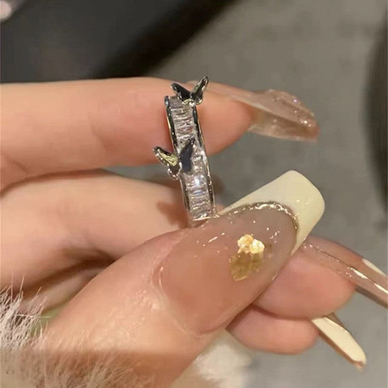 Anillo de piedra Natural ámbar estilo Vintage Maillard para mujer temperamento salvaje