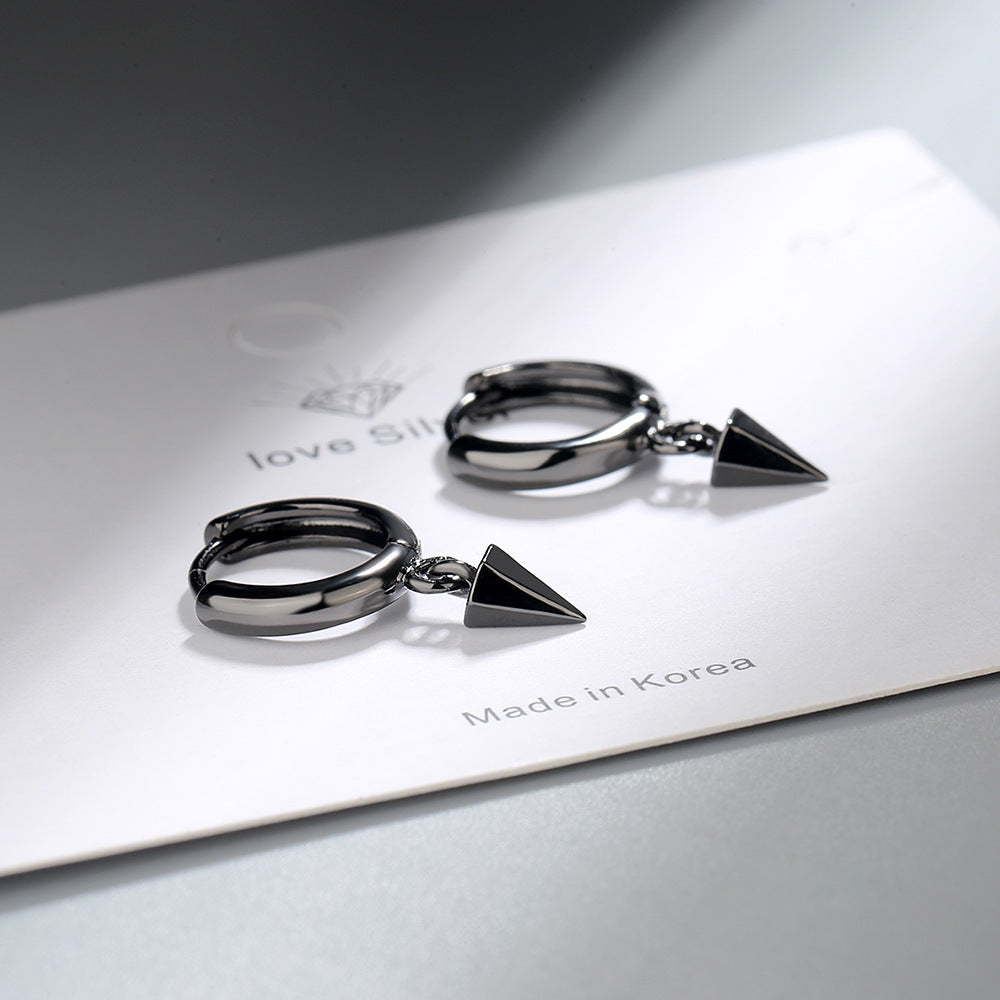 Boucles d'oreilles à motif géométrique à la mode pour femmes, conception conique simple